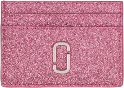 Shop Marc Jacobs The Galactic Leather Card Holder In Fuchsia