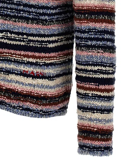 Shop Marni Striped Hooded Sweater In Multicolor