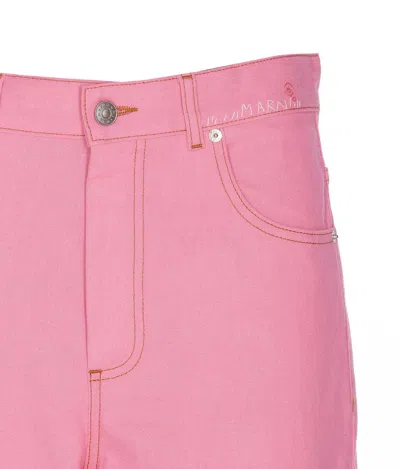 Shop Marni Pink Cotton Jeans In Pink Clematis