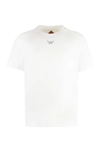 Shop Mcm Cotton Crew-neck T-shirt In White