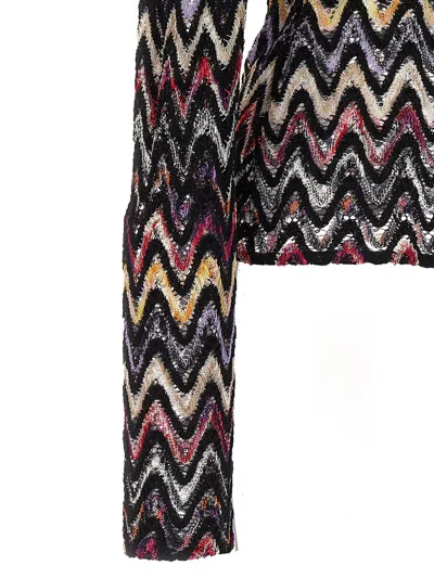 Shop Missoni Zig Zag Pattern Wool Blend Turtleneck Sweater In Multicolour