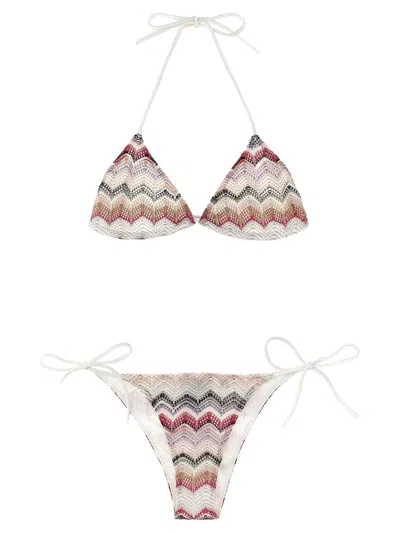 Shop Missoni Triangle Bikini Set In Pink