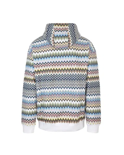 Shop Missoni White Cotton Sweatshirt In White Base Green Beige