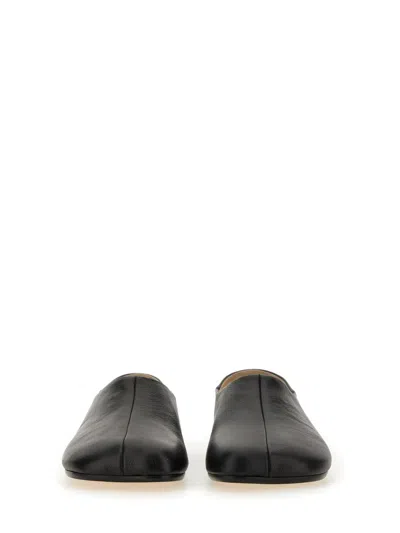 Shop Mm6 Maison Margiela Leather Shoe In Black