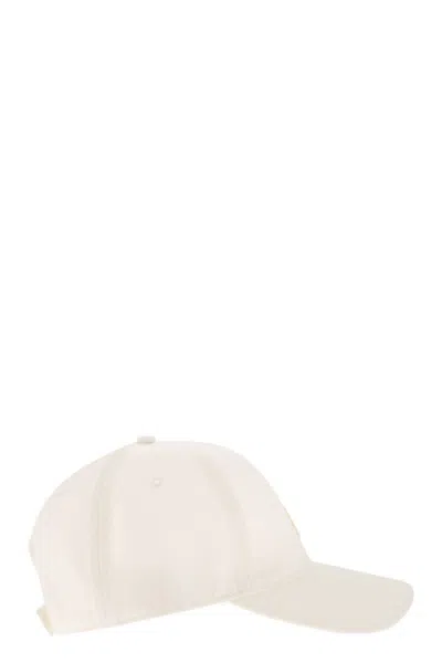 Shop Moncler Baseball Cap With Logo In Beige