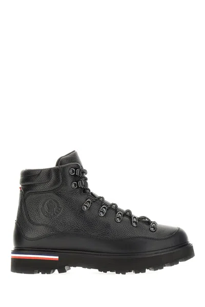 Shop Moncler Peka Trek Black Leather Boots