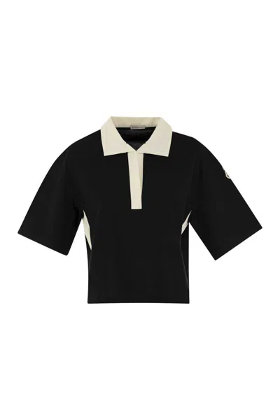 Shop Moncler Short-sleeved Polo Shirt In Navy