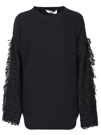 Msgm Ribbed Sweater In Black