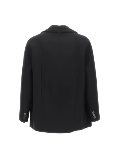 Shop Neil Barrett Black Wool Blend Kimono Oversize Coat