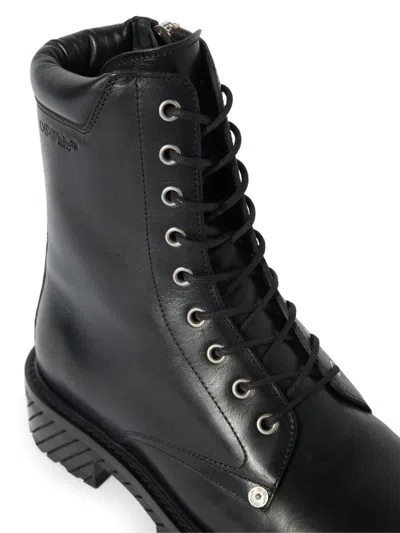 Shop Off-white Black Leather Boots