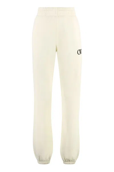 Shop Off-white Off White Pants In Beigeblack