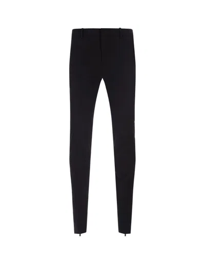 Shop Off-white Wool Skinny Trousers In Black