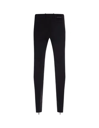 Shop Off-white Wool Skinny Trousers In Black