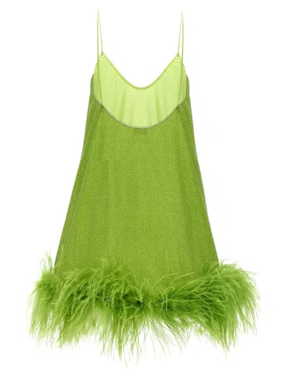 Shop Oseree Oséree 'lumiere Plumage' Dress In Green