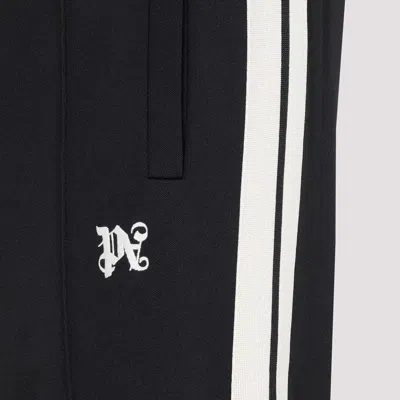 Shop Palm Angels Embroidered-monogram Track Pants In Black/off White