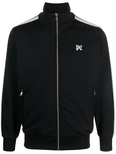 Shop Palm Angels Monogram Classic Zipped Jacket In Black Off White