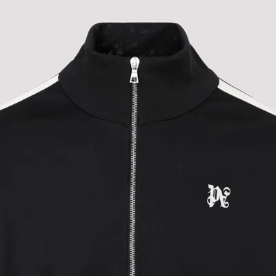 Shop Palm Angels Monogram Classic Zipped Jacket In Black Off White