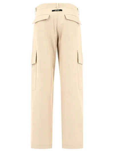 Shop Palm Angels "metal Frame" Cargo Trousers In Beige