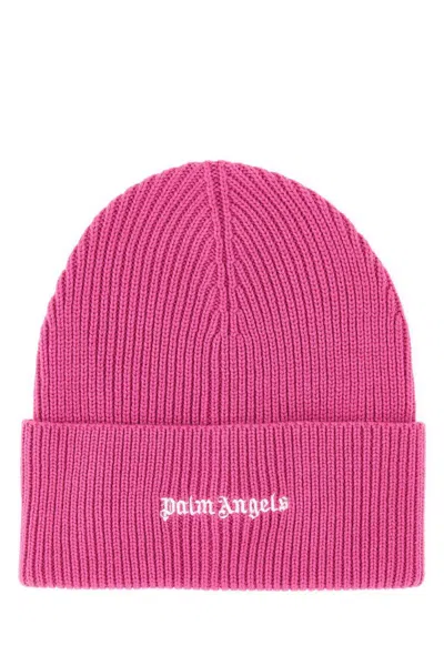 Shop Palm Angels Hats In Fuchsia White