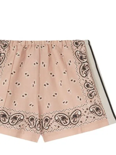 Shop Palm Angels Paisley Print Shorts In Pink