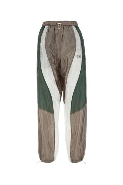 Shop Palm Angels Pants In Green/grey