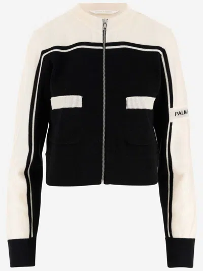 Shop Palm Angels Two-tone Wool Sweater In Black