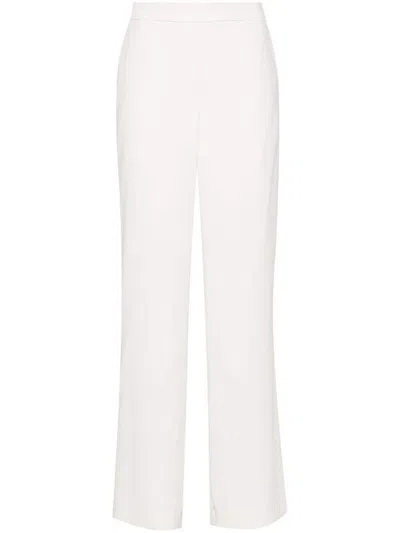 Shop P.a.r.o.s.h White Loose Pants With Waist-band In Polyamide Woman