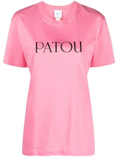 Shop Patou Logo-print Organic Cotton T-shirt In Pink