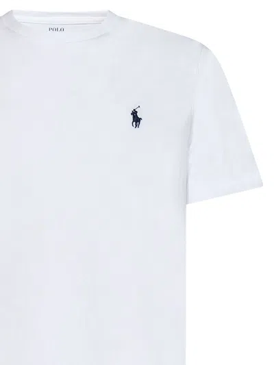 Shop Polo Ralph Lauren Man's White Cotton T-shirt With Logo