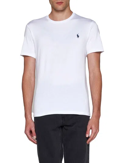 Shop Polo Ralph Lauren Man's White Cotton T-shirt With Logo