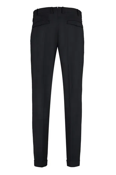 Pt01 Pantaloni Torino Virgin Wool Tailored Trousers In Black