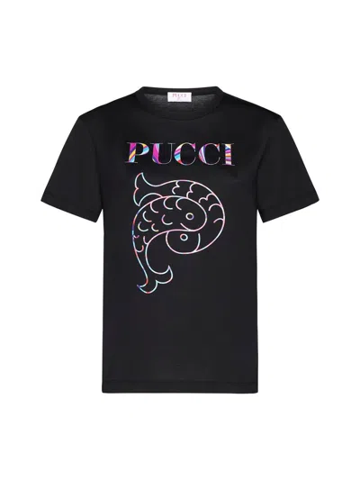 Shop Pucci Black Cotton T-shirt