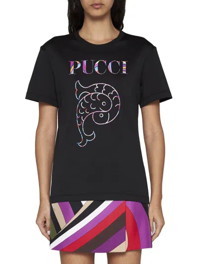 Shop Pucci Black Cotton T-shirt