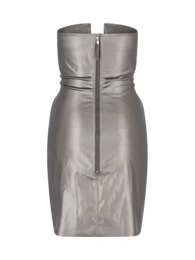 Shop Rick Owens Denim Short Dress In Grey