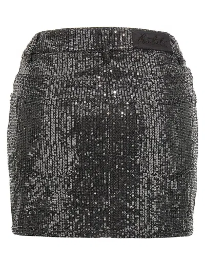Shop Rotate Birger Christensen Rotate Sequin Denim Skirt In Black