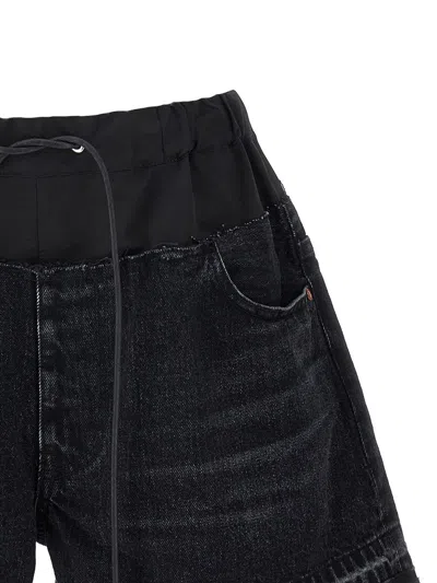 Shop Sacai Denim Shorts In Black