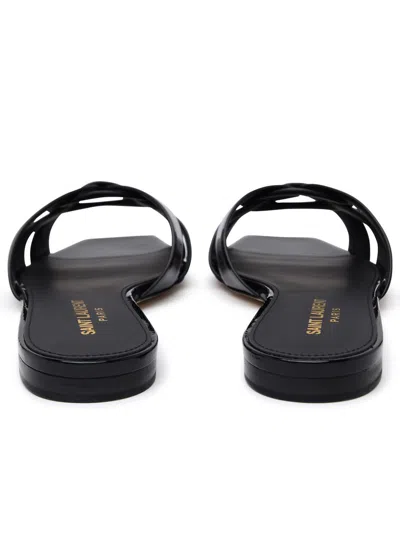 Shop Saint Laurent Nu Pieds Tribute 05 Patent Leather Sandals In Black