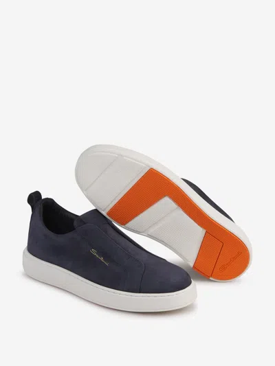 Shop Santoni Victor Sneakers Shoes In Blue
