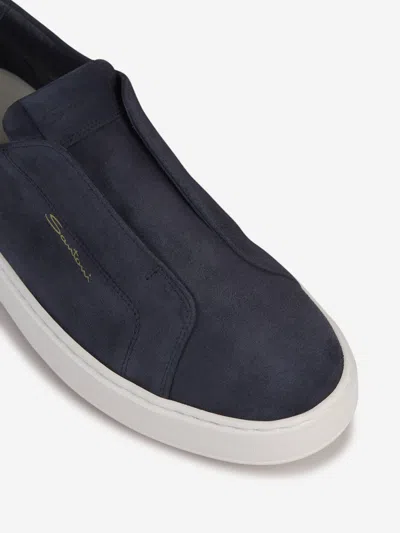 Shop Santoni Victor Sneakers Shoes In Blue