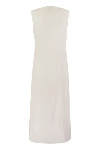 Shop Sportmax Cariddi - Lightweight Jersey Padded Dress In White
