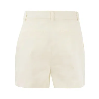 Shop Sportmax Twill Pleated Shorts In White
