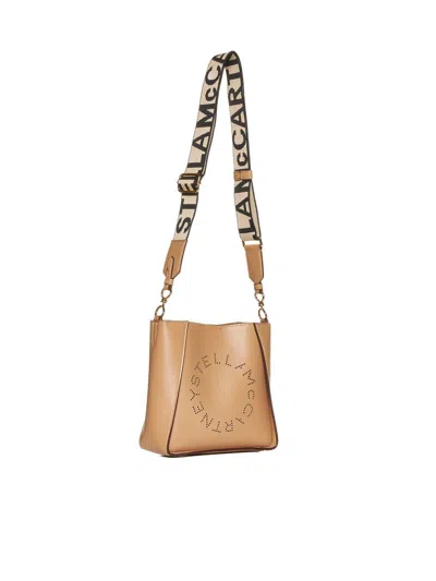 Shop Stella Mccartney Crossbody Bag With Perforated Stella Logo In Brown