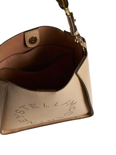 Shop Stella Mccartney Crossbody Bag With Perforated Stella Logo In Brown