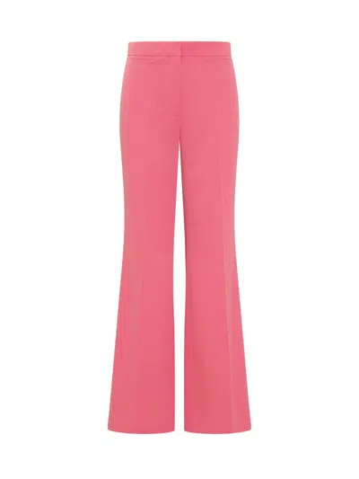 Shop Stella Mccartney 'iconic' Salmon Pink Tailored Flared Pants In Stretch Wool Woman In Fuxia