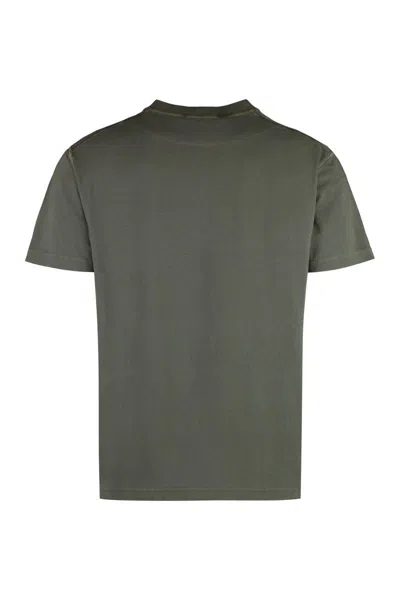 Shop Stone Island Cotton Crew-neck T-shirt In Green
