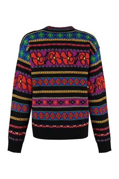 Shop Kenzo Multicolor Wool Sweater In Red