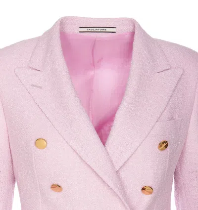 Shop Tagliatore Double-breasted Jacket In Pink