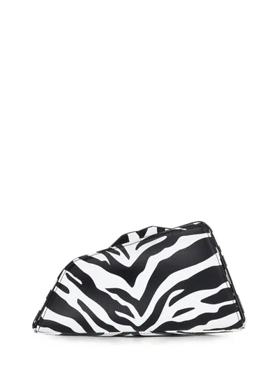 Shop Attico The  8.30 Pm Zebra Pattern Leather Clutch Bag In White