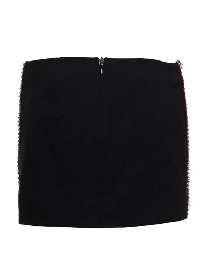 Shop Attico 'rue' Purple Low Waisted Miniskirt With Rectangular Mirror Sequins In Techno Jersey Woman In Violet