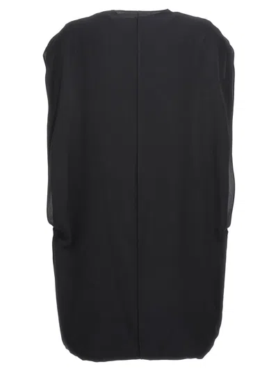 The Row Draped Silk Mini Dress In Black